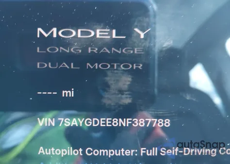 2022 Tesla Model Y Long Range Dual Motor All-Wheel Drive from USA, damaged, VIN 7SAYGDEE8NF387788